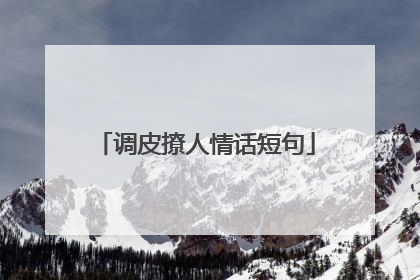 调皮撩人情话短句