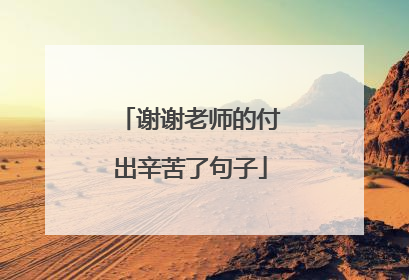 谢谢老师的付出辛苦了句子