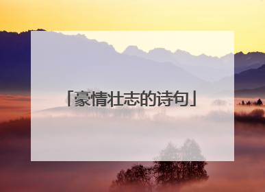 豪情壮志的诗句