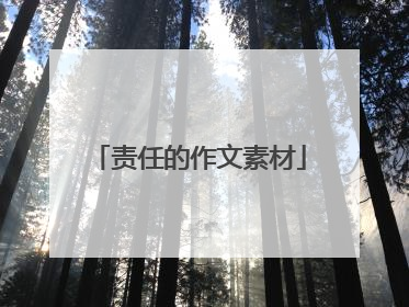 责任的作文素材