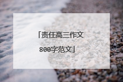 责任高三作文800字范文