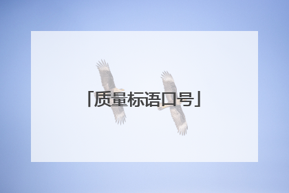 质量标语口号