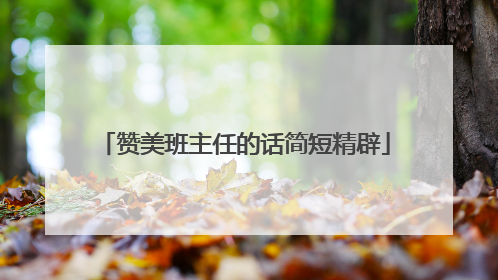 赞美班主任的话简短精辟
