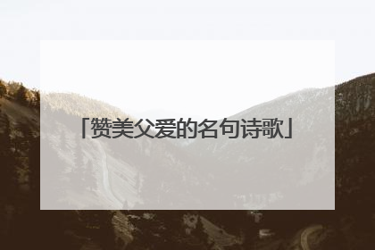 赞美父爱的名句诗歌