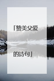 赞美父爱的诗句