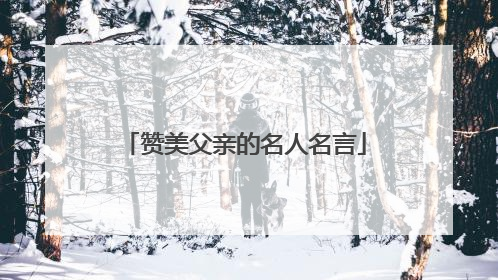 赞美父亲的名人名言