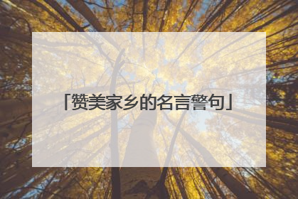 赞美家乡的名言警句