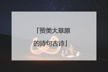 赞美大草原的诗句古诗