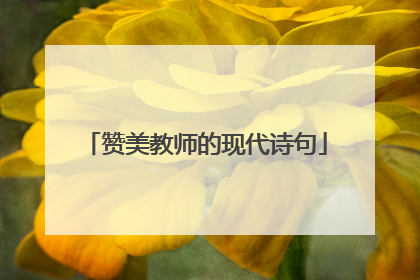 赞美教师的现代诗句