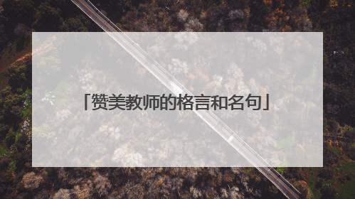 赞美教师的格言和名句