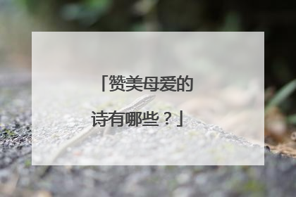 赞美母爱的诗有哪些?