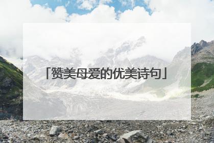 赞美母爱的优美诗句