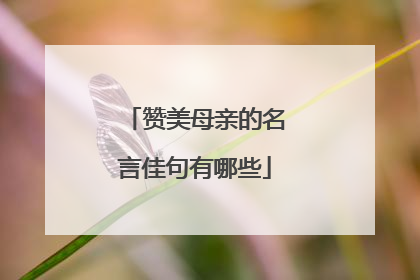 赞美母亲的名言佳句有哪些