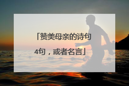 赞美母亲的诗句4句,或者名言