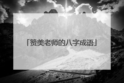 赞美老师的八字成语
