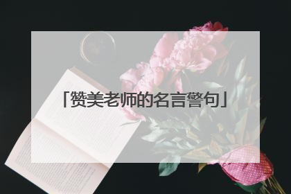赞美老师的名言警句