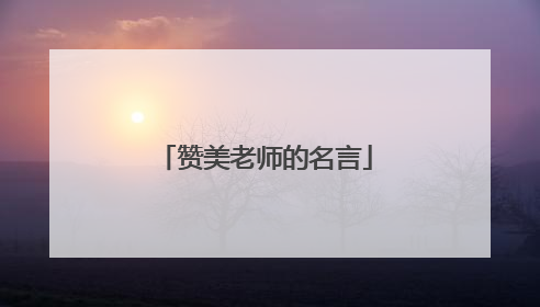 赞美老师的名言