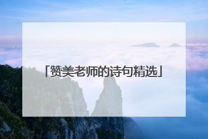 赞美老师的诗句精选