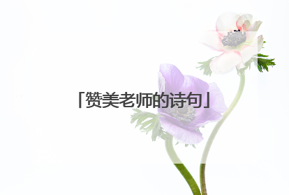 赞美老师的诗句