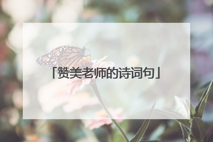 赞美老师的诗词句
