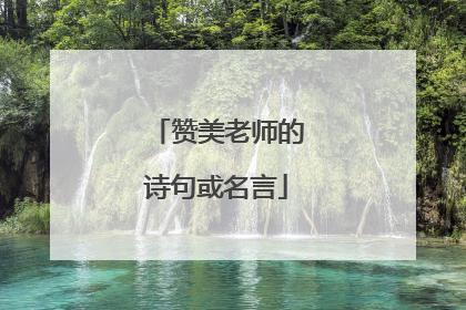 赞美老师的诗句或名言