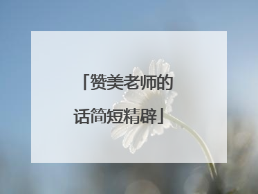 赞美老师的话简短精辟