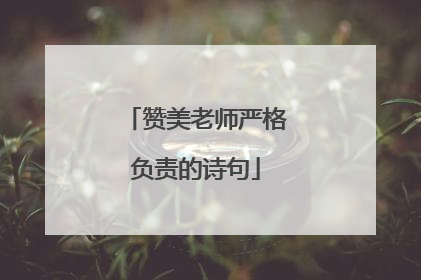 赞美老师严格负责的诗句