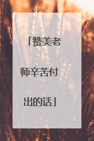 赞美老师辛苦付出的话