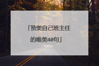 赞美自己班主任的唯美40句