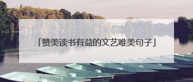 赞美读书有益的文艺唯美句子