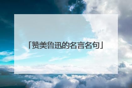 赞美鲁迅的名言名句