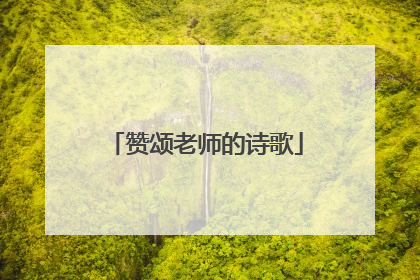 赞颂老师的诗歌