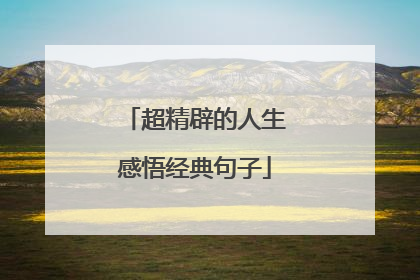 超精辟的人生感悟经典句子