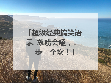 超级经典搞笑语录 就唠会嗑，.一步一个坎！