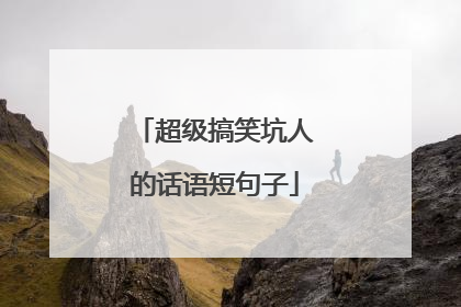 超级搞笑坑人的话语短句子