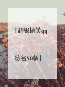 超级搞笑qq签名50条