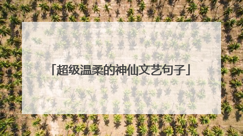 超级温柔的神仙文艺句子