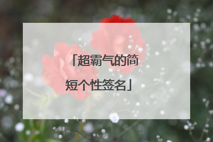 超霸气的简短个性签名