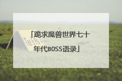 跪求魔兽世界七十年代BOSS语录