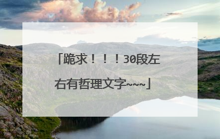 跪求!!!30段左右有哲理文字~~~