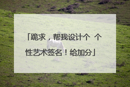 跪求,帮我设计个 个性艺术签名!给加分