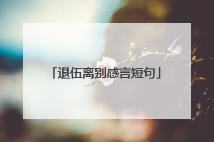退伍离别感言短句