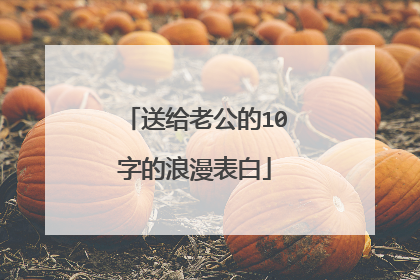 送给老公的10字的浪漫表白