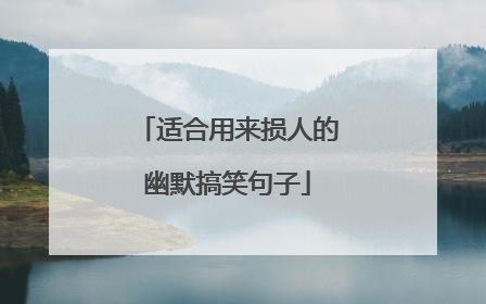 适合用来损人的幽默搞笑句子