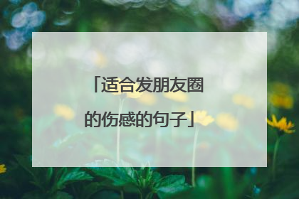 适合发朋友圈的伤感的句子