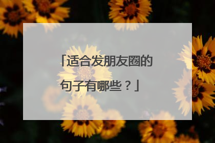 适合发朋友圈的句子有哪些?