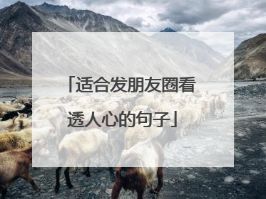 适合发朋友圈看透人心的句子