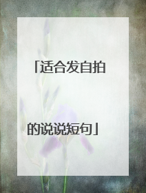 适合发自拍的说说短句