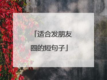 适合发朋友圈的短句子
