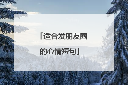 适合发朋友圈的心情短句
